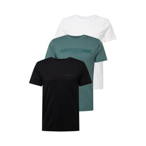 Abercrombie & Fitch Tričko  zelená / černá / bílá