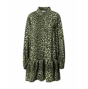 Envii Košilové šaty 'Cedrus'  olivová / pastelově zelená / černá