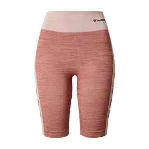 Hummel Sportovní kalhoty pastelově růžová / červený melír / černá