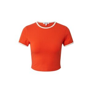 EDITED Tričko 'Lara'  oranžově červená / bílá