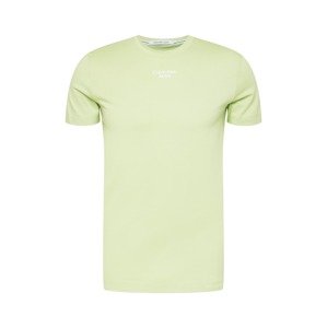 Calvin Klein Jeans Tričko  pastelově zelená / bílá