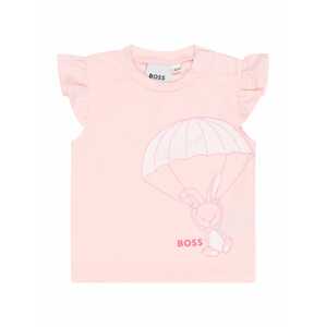 BOSS Kidswear Tričko  fuchsiová / pastelově růžová / světle růžová / grenadina / stříbrná