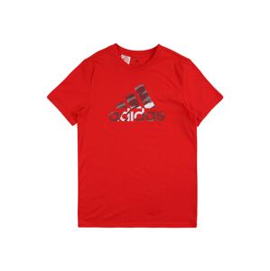 ADIDAS PERFORMANCE Funkční tričko  tmavě hnědá / červená / bílá