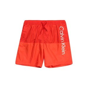 Calvin Klein Swimwear Plavecké šortky  oranžově červená / světle červená / bílá