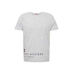 TOMMY HILFIGER Tričko  šedý melír / červená / černá / bílá