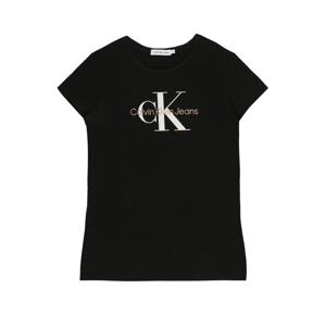 Calvin Klein Jeans Tričko  hnědá / černá / bílá