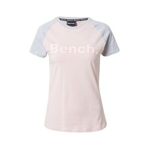 BENCH Tričko 'TRINA'  šedá / růžová / bílá