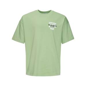 Multiply Apparel Tričko pastelově zelená / černá / bílá