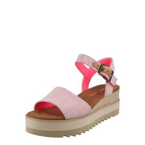 TOMS Páskové sandály 'DIANA'  růžová / bílá