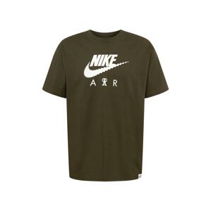 Nike Sportswear Tričko tmavě zelená / bílá