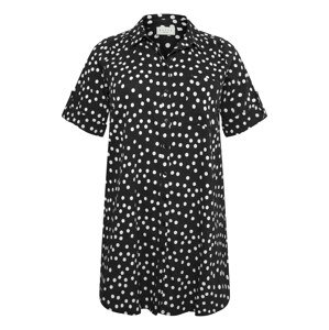KAFFE CURVE Košilové šaty 'Milana'  černá / bílá