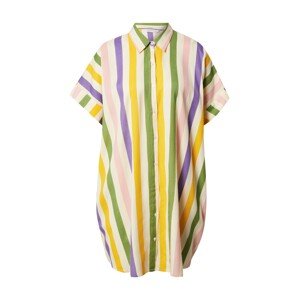 Compania Fantastica Košilové šaty  režná / žlutá / zelená / fialová / světle růžová
