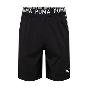 PUMA Sportovní kalhoty  šedá / černá / bílá