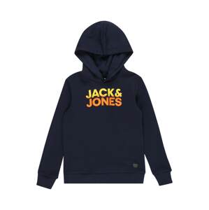 Jack & Jones Junior Mikina 'WALLACE'  námořnická modř / žlutá / oranžová