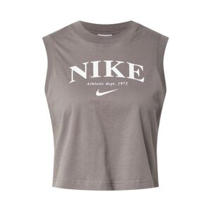 Nike Sportswear Top šedobéžová / bílá
