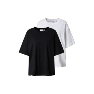 WEEKDAY Oversized tričko černá / bílá