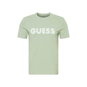GUESS Tričko  pastelově zelená / bílá