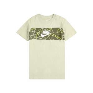 Nike Sportswear Tričko 'FUTURA'  khaki / olivová / světle zelená / bílá