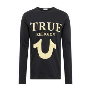 True Religion Tričko  pastelově žlutá / černá