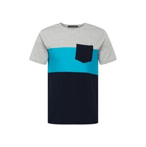 Trendyol Tričko  námořnická modř / azurová modrá / šedá