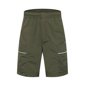 Nike Sportswear Kalhoty tmavě zelená / bílá