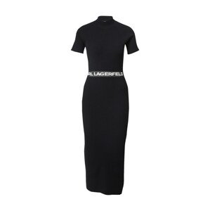 Karl Lagerfeld Úpletové šaty  černá / bílá