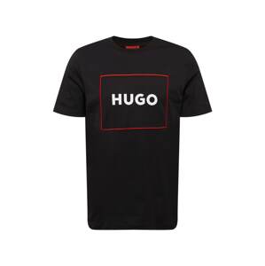 HUGO Tričko 'Dumex'  červená / černá / bílá