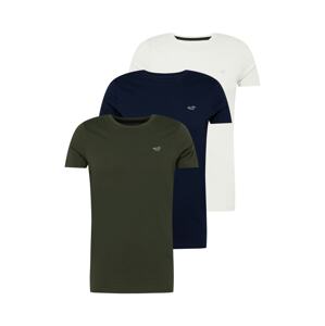 HOLLISTER Tričko  námořnická modř / tmavě zelená / bílá