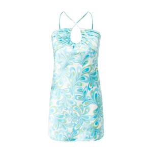 Gina Tricot Letní šaty světlemodrá / světle zelená / bílá