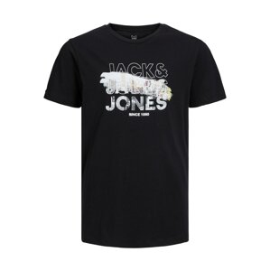 Jack & Jones Junior Tričko 'Booster'  šedá / oranžová / černá / bílá
