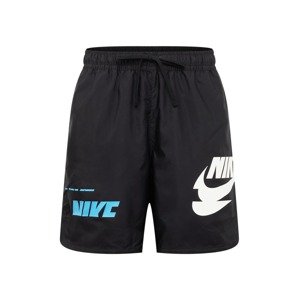 Nike Sportswear Kalhoty světlemodrá / černá / bílá
