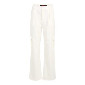 Misspap Kalhoty se sklady v pase bílá