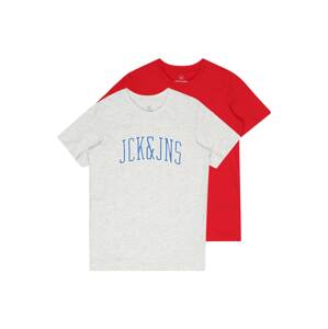 Jack & Jones Junior Tričko 'CEMB'  světlemodrá / červená / bílá / bílý melír