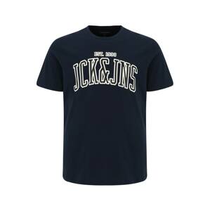 Jack & Jones Plus Tričko 'CEMB'  námořnická modř / bílá
