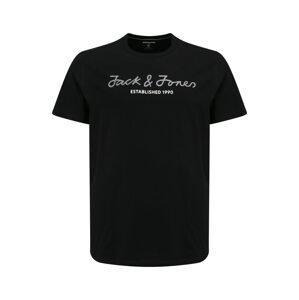 Jack & Jones Plus Tričko 'BERG'  černá / bílá