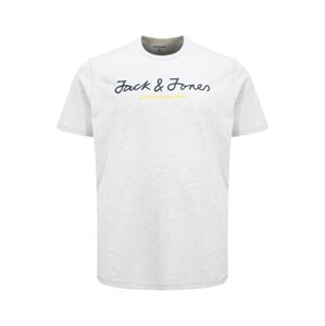 Jack & Jones Plus Tričko 'BERG'  žlutá / světle šedá / černá