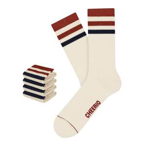 CHEERIO* Ponožky 'Retro Tennis Type 4P'  režná / červená / černá