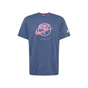 Nike Sportswear Tričko  modrá / světle růžová / bílá