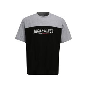 Jack & Jones Plus Tričko  šedá / černá / bílá