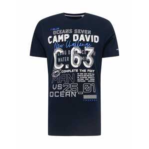 CAMP DAVID Tričko 'Ocean´s Seven'  modrá / noční modrá / bílá