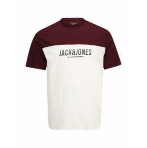 Jack & Jones Plus Tričko 'Dan'  noční modrá / vínově červená / bílá