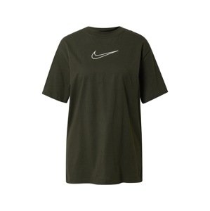 Nike Sportswear Tričko  tmavě zelená / bílá
