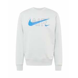 Nike Sportswear Mikina tyrkysová / nebeská modř / světle šedá / černá