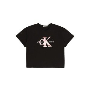 Calvin Klein Jeans Tričko  malinová / pudrová / světle růžová / černá