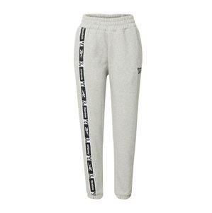 Reebok Sport Sportovní kalhoty  šedý melír / černá / bílá