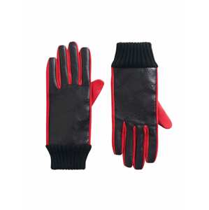 Desigual Prstové rukavice 'Logomania'  červená / černá