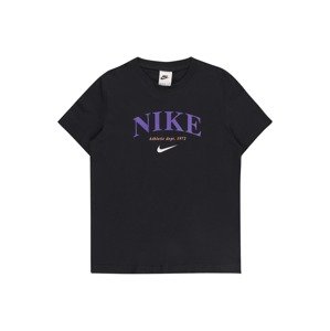 Nike Sportswear Tričko  tělová / tmavě fialová / černá / bílá
