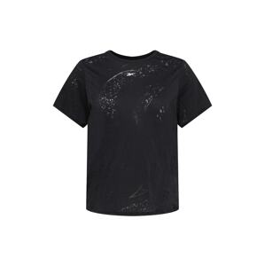 Reebok Sport Funkční tričko 'Burnout' černá / stříbrná / bílá
