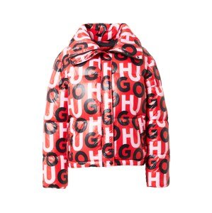 HUGO Zimní bunda 'Fary' pastelově růžová / červená / černá