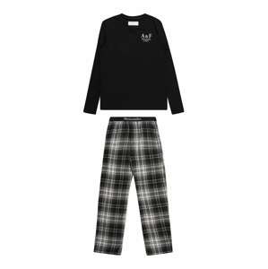 Abercrombie & Fitch Pyžamo  tmavě šedá / černá / bílá